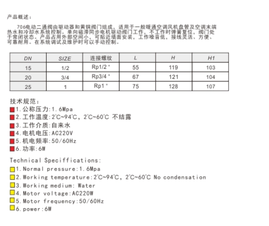 埃美柯黃銅電動(dòng)二通閥技術(shù)參數(shù)圖