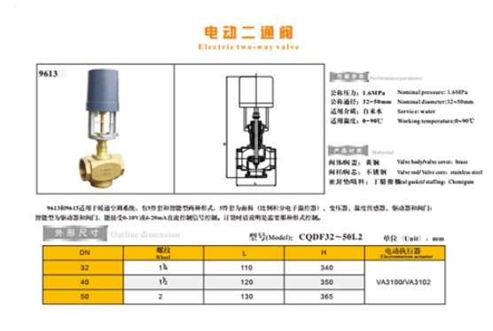 埃美柯電動(dòng)二通閥9613技術(shù)參數(shù)圖