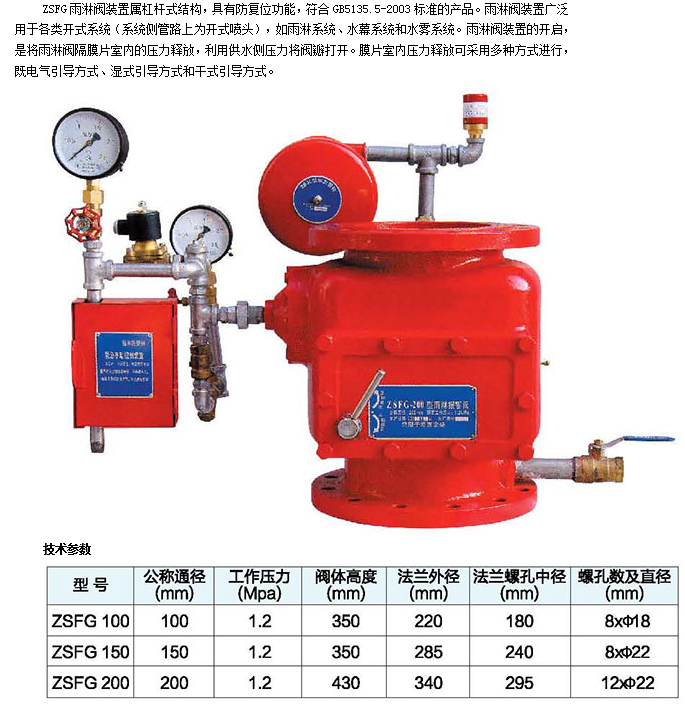 埃美柯雨淋報警閥參數(shù)圖